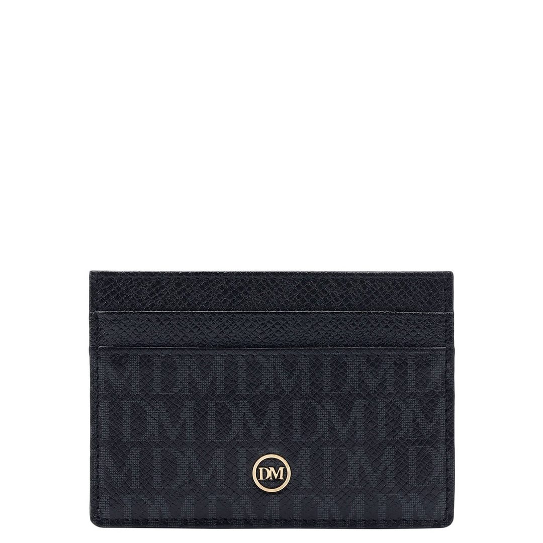 5 Slots Leather Card Case - Black