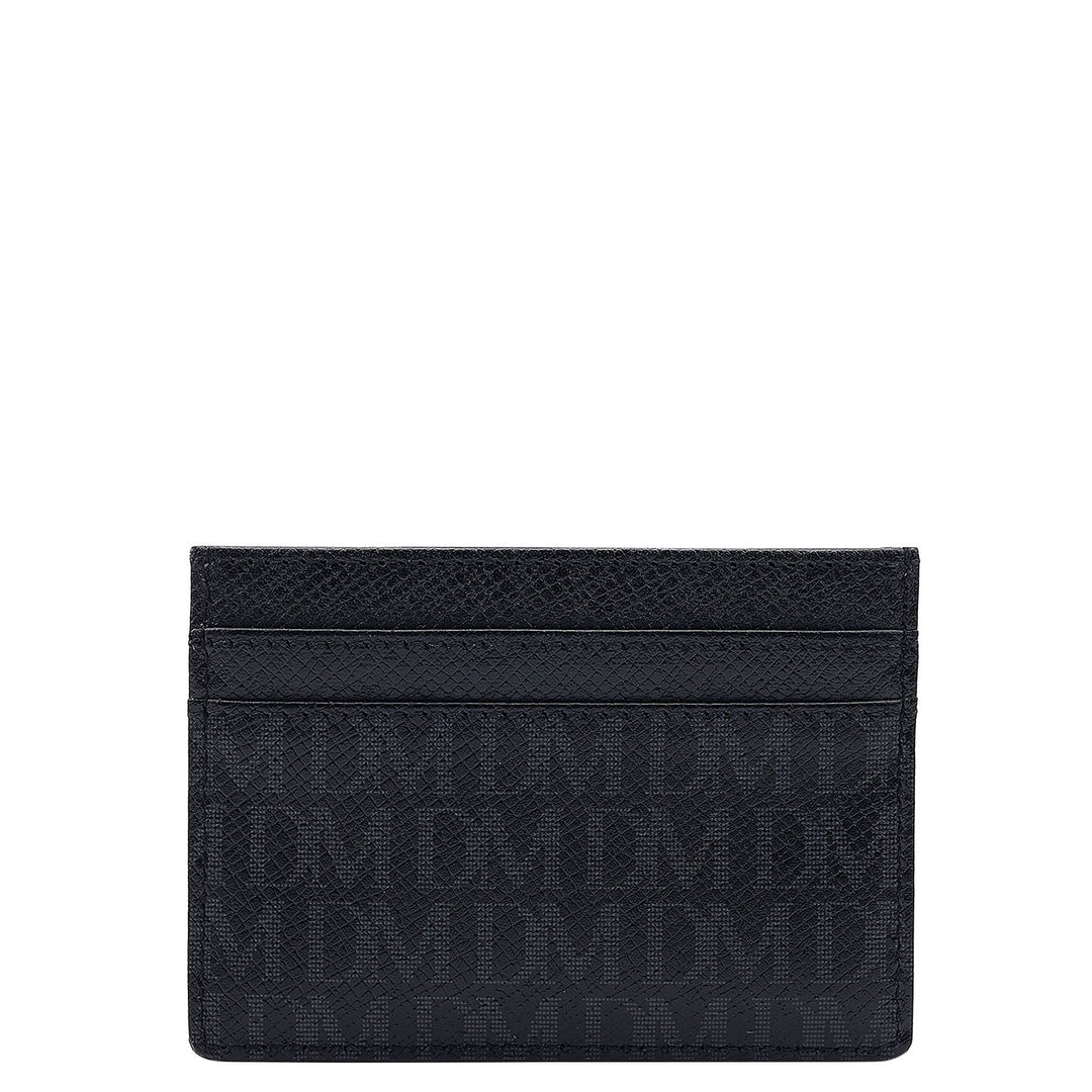 5 Slots Leather Card Case - Black