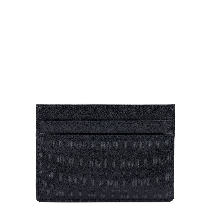 5 Slots Leather Card Case - Black