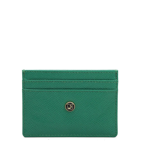 5 Slots Leather Card Case - Emerald Green