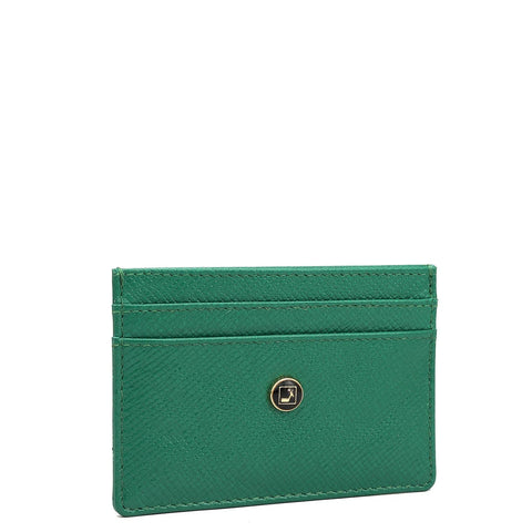 5 Slots Leather Card Case - Emerald Green