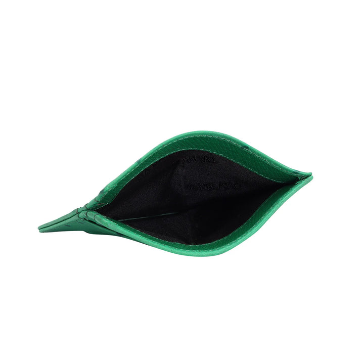 Ostrich Leather Card Case - Green