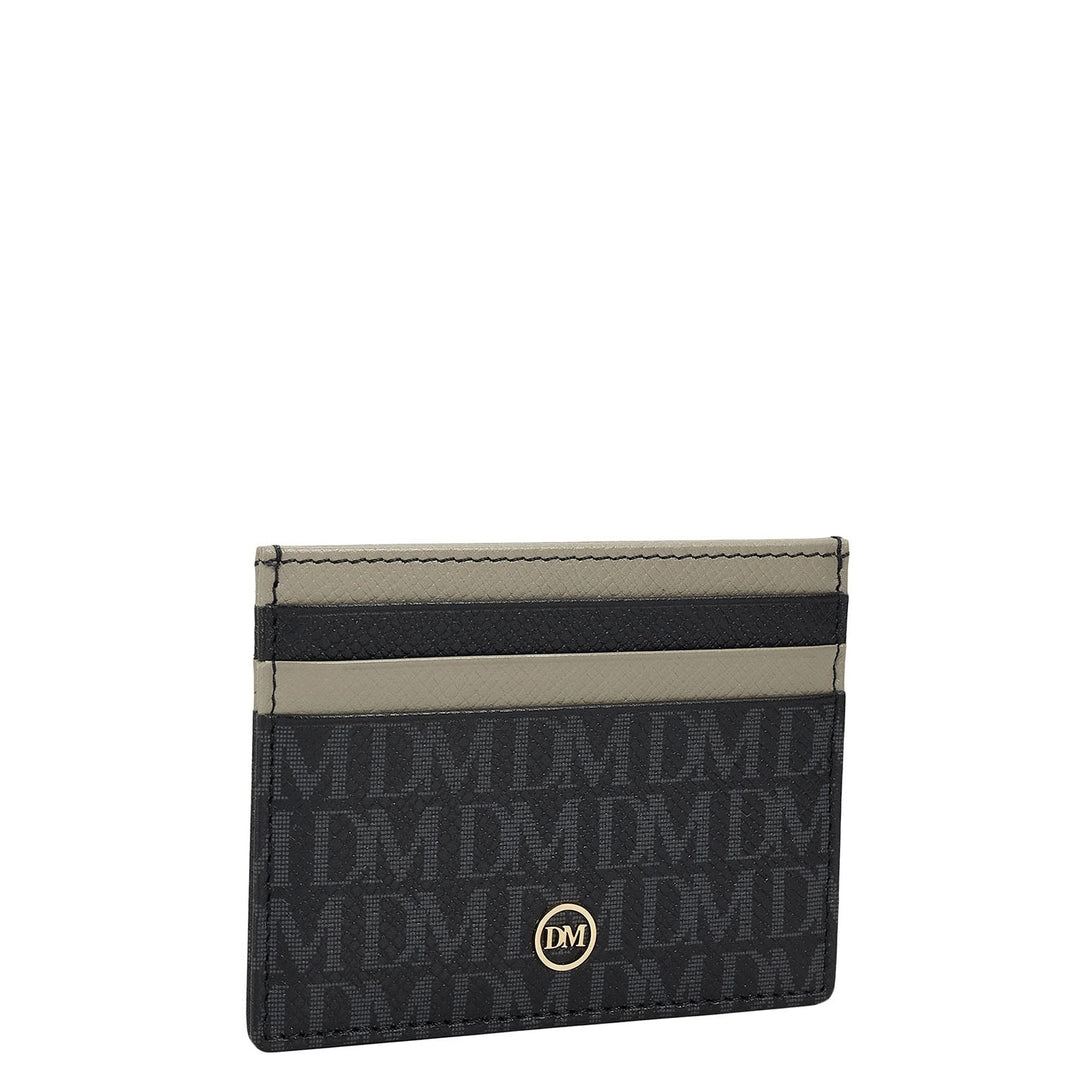7 Slots Leather Card Case - Black