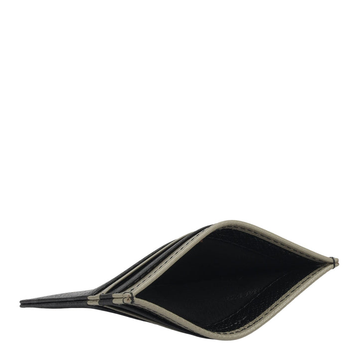 7 Slots Leather Card Case - Black