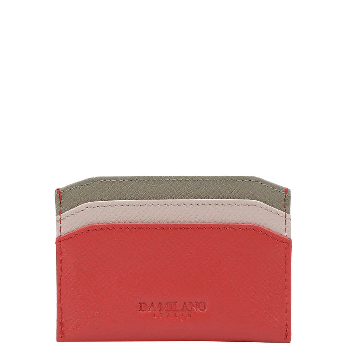 Franzy Leather Card Case - Corallo