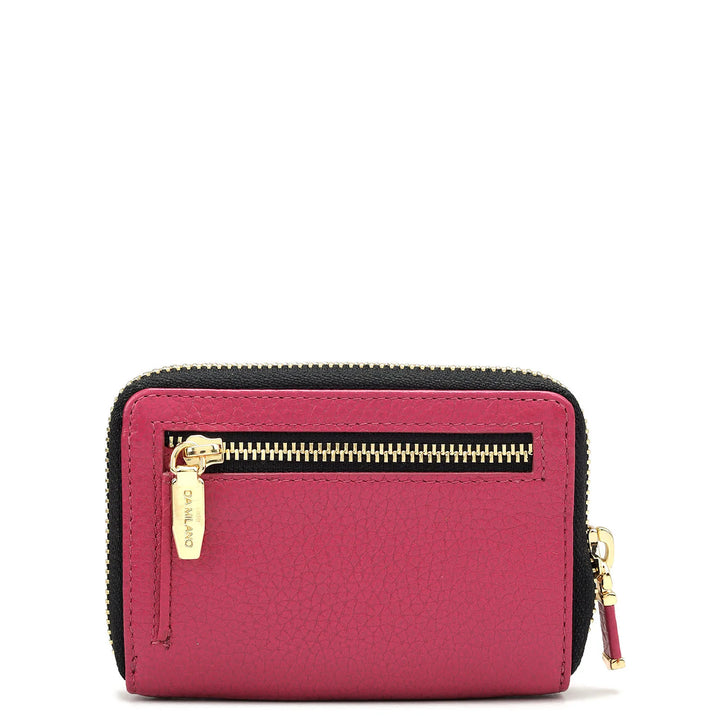 Wax Leather Card Case - Magenta