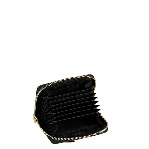 6 Slots Wax Leather Card Case - Black