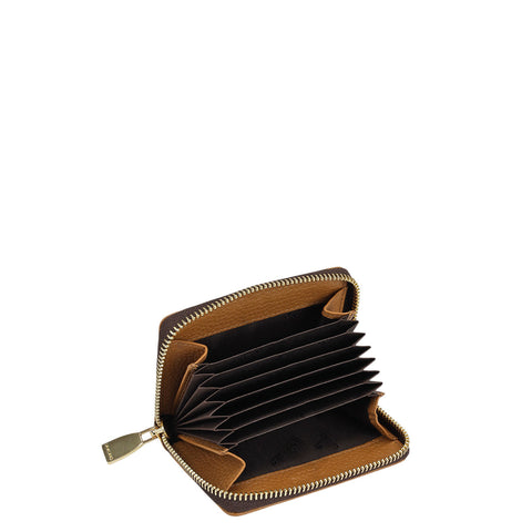 6 Slots Wax Leather Card Case - Caramel