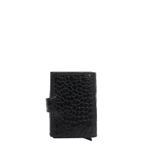 Pop-up Leather Card Case - Black
