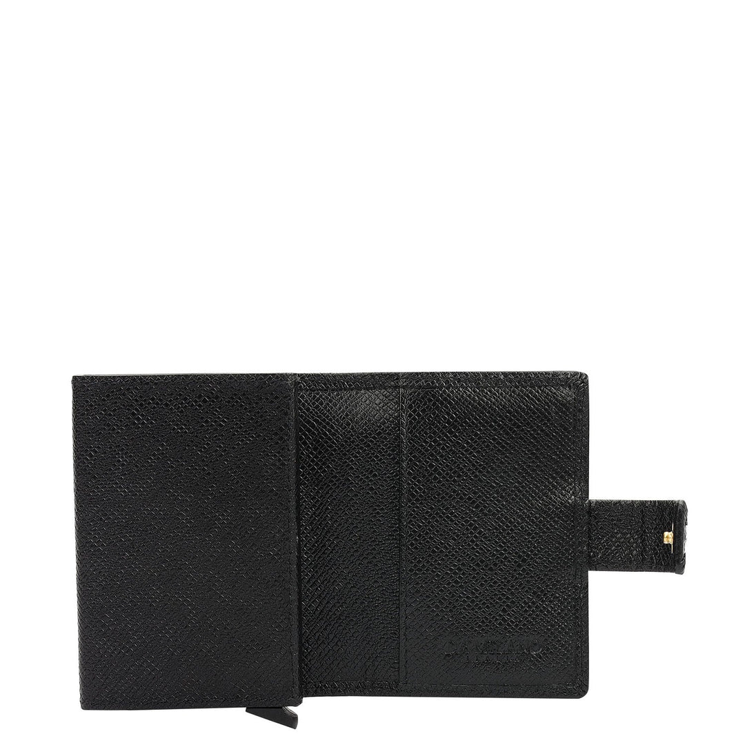 Pop-up Leather Card Case - Black