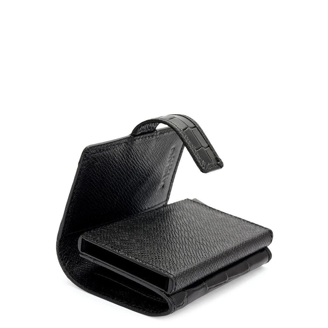 Pop-up Leather Card Case - Black