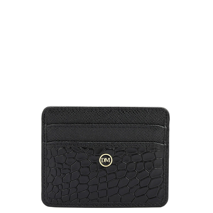 5 Slots Leather Card Case - Black