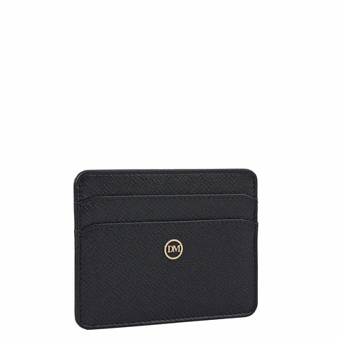 5 Slots Leather Card Case - Black
