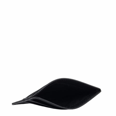 5 Slots Leather Card Case - Black