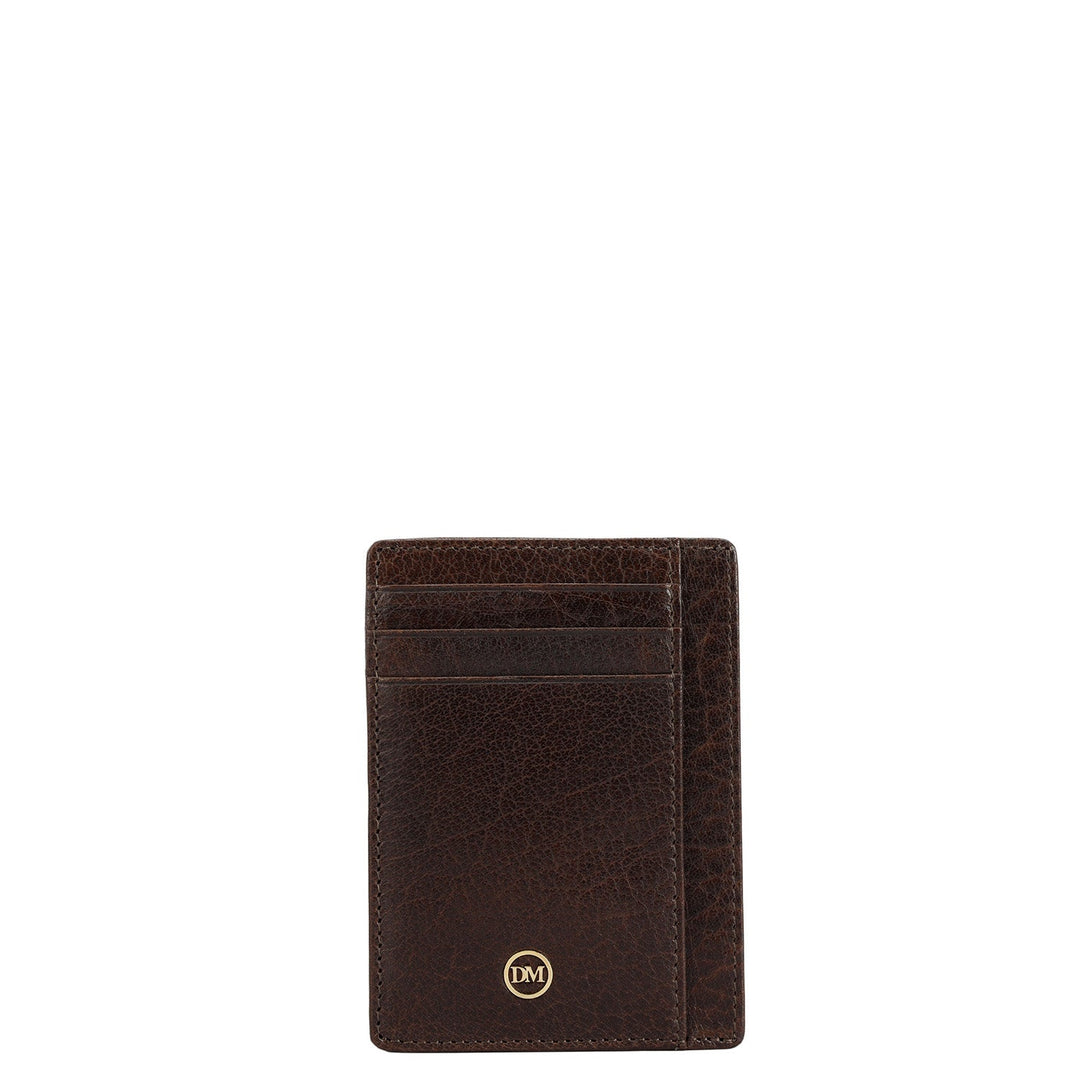 Multi Slot Leather Card Case - Brown