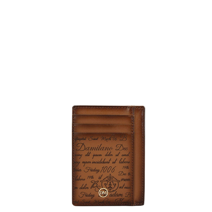 9 Slots Leather Card Case - Cognac