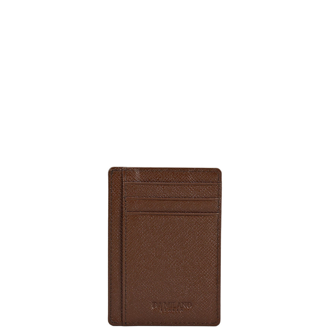Multi Slot Leather Card Case - Walnut