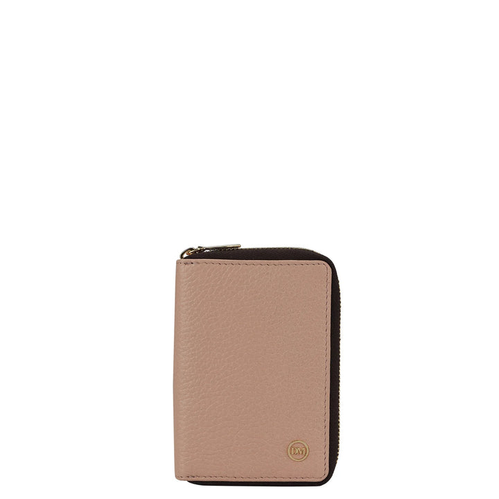 Wax Leather Card Case - Baby Pink