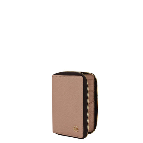 Wax Leather Card Case - Baby Pink