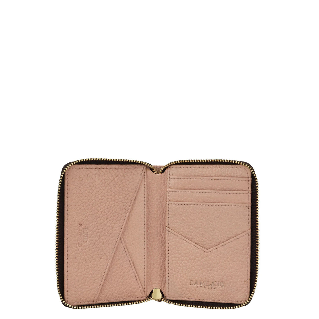 Wax Leather Card Case - Baby Pink