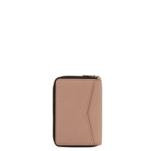 Wax Leather Card Case - Baby Pink