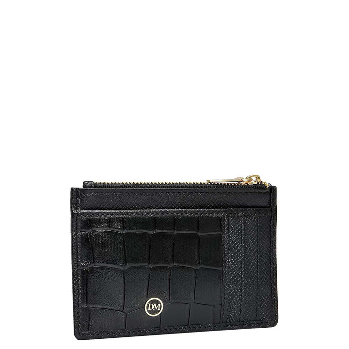 6 Slots Leather Card Case - Black