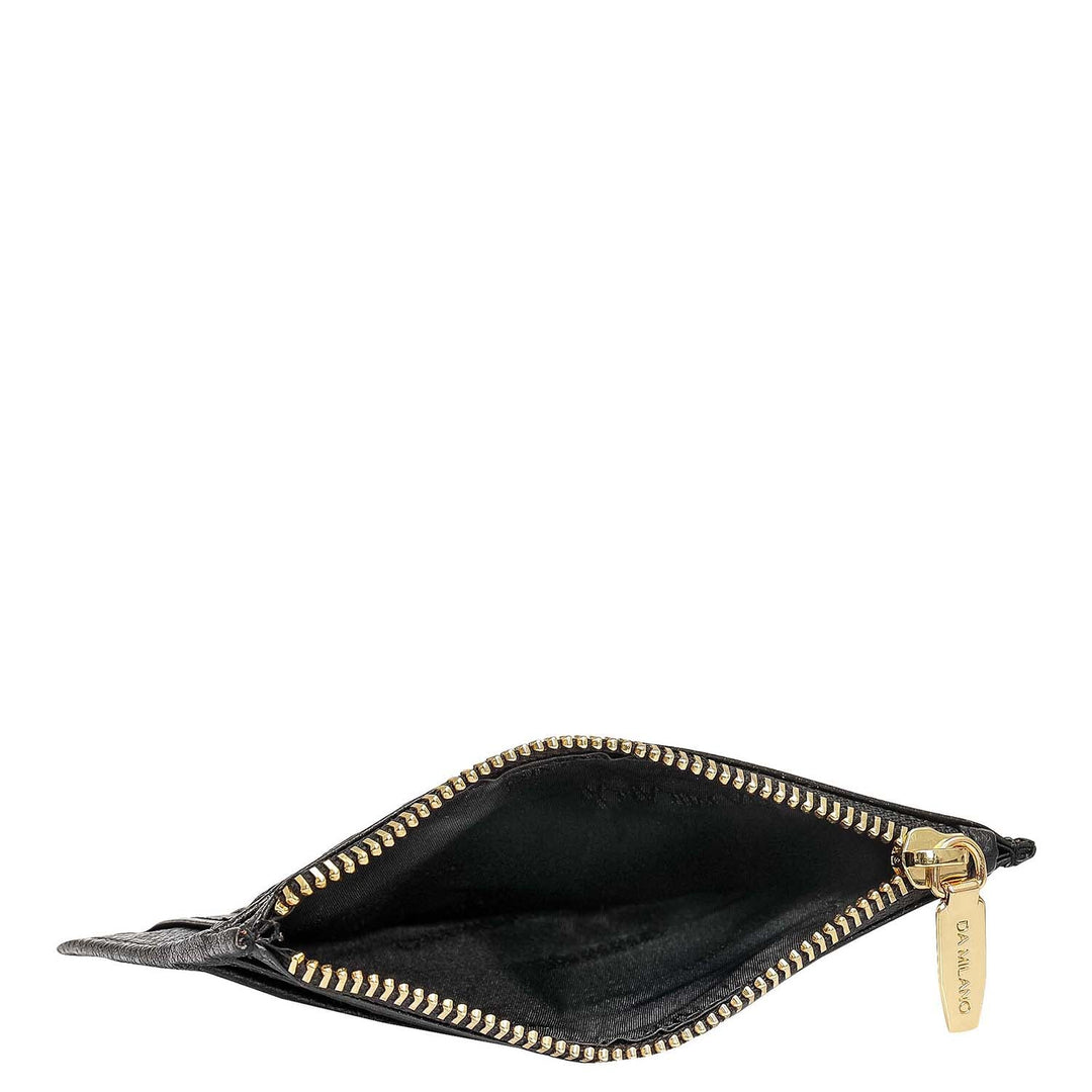 6 Slots Leather Card Case - Black