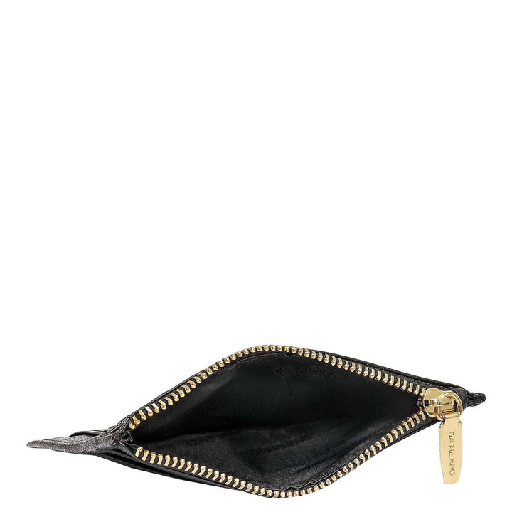 6 Slots Leather Card Case - Black