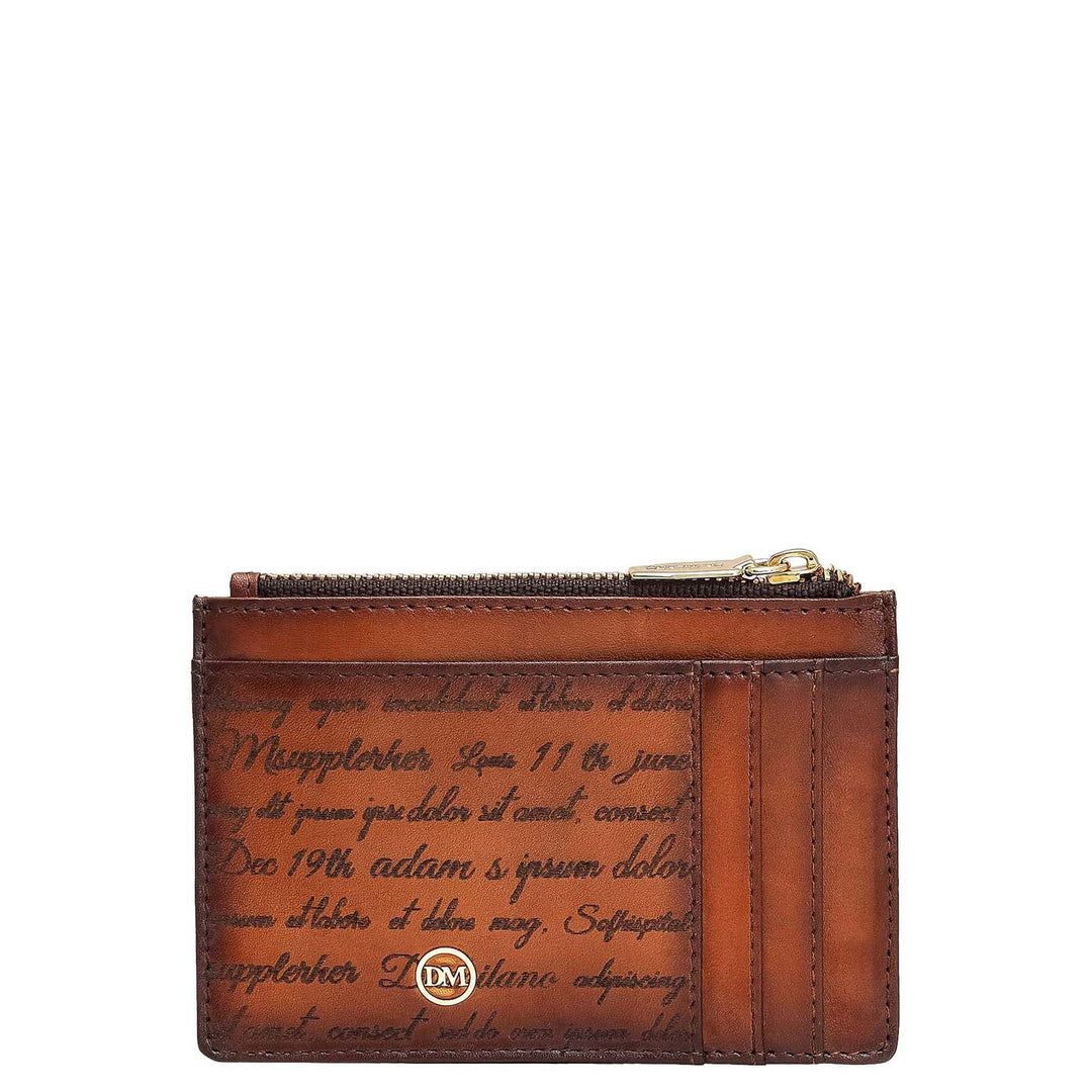 6 Slots Leather Card Case - Cognac