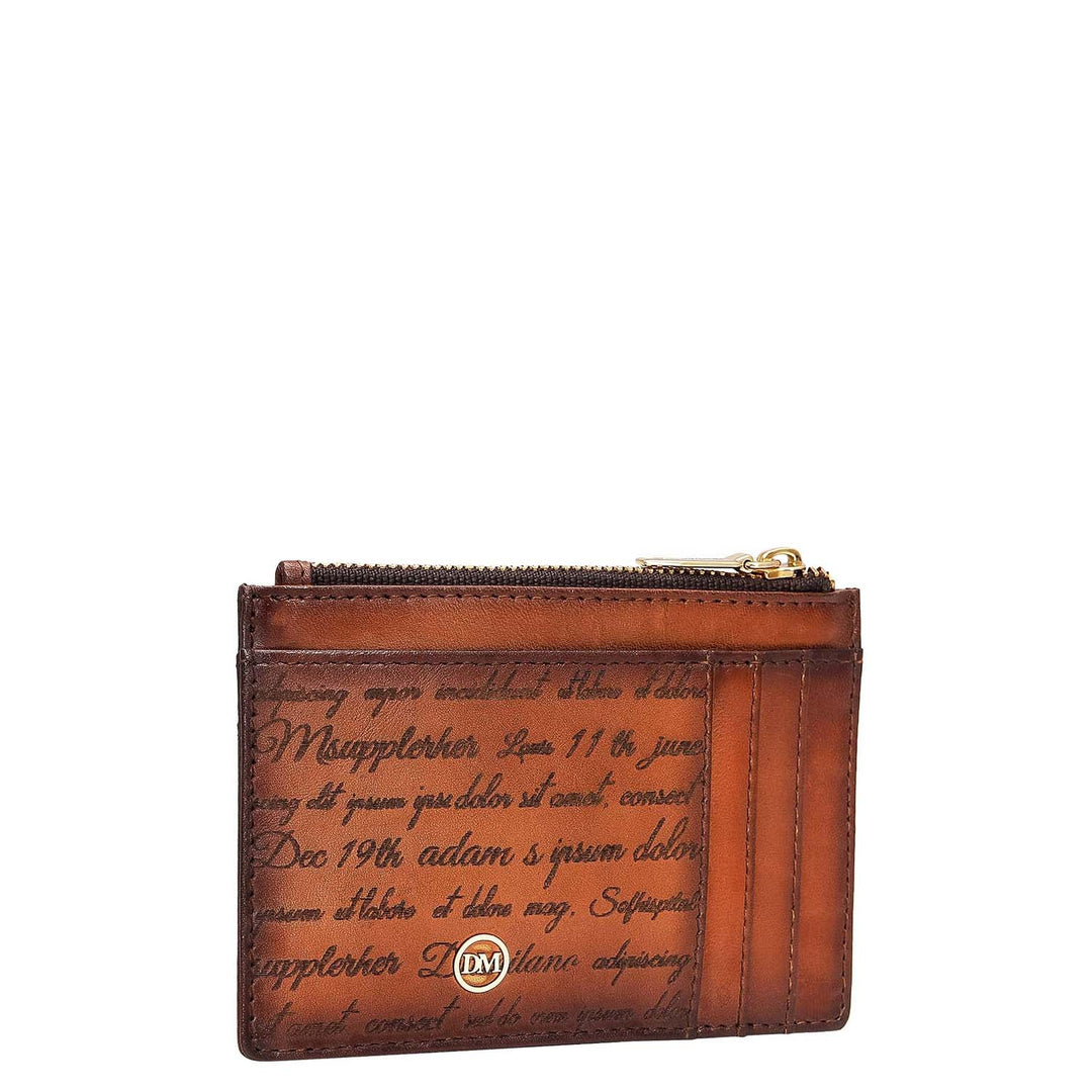 6 Slots Leather Card Case - Cognac