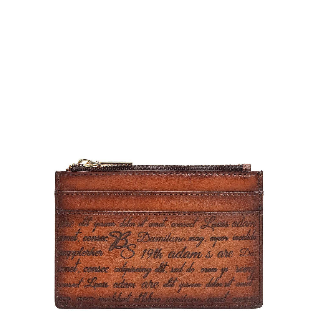 6 Slots Leather Card Case - Cognac