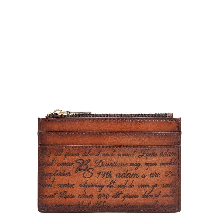 6 Slots Leather Card Case - Cognac