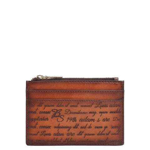6 Slots Leather Card Case - Cognac