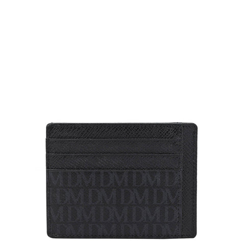 Monogram Franzy Leather Card Case - Black