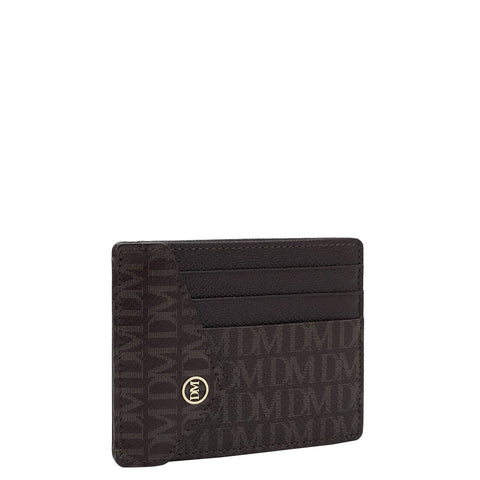 Monogram Franzy Leather Card Case - Chocolate