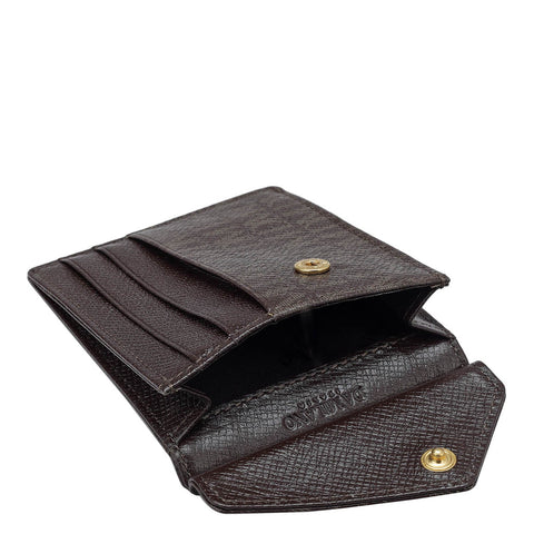 Monogram Franzy Leather Card Case - Chocolate