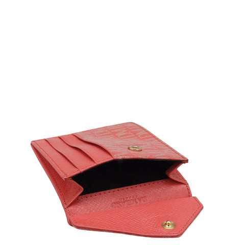 Monogram Franzy Leather Card Case - Corallo