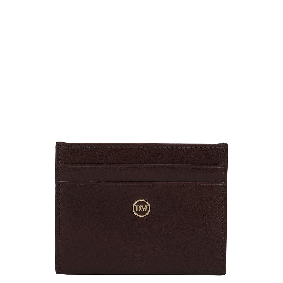 12 Slots Leather Card Case - Brown
