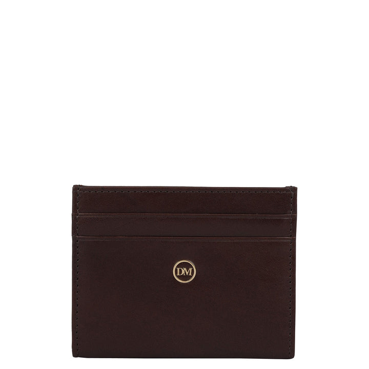 12 Slots Leather Card Case - Brown