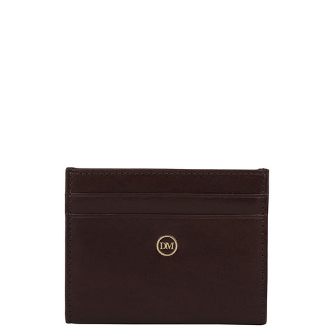 12 Slots Leather Card Case - Brown