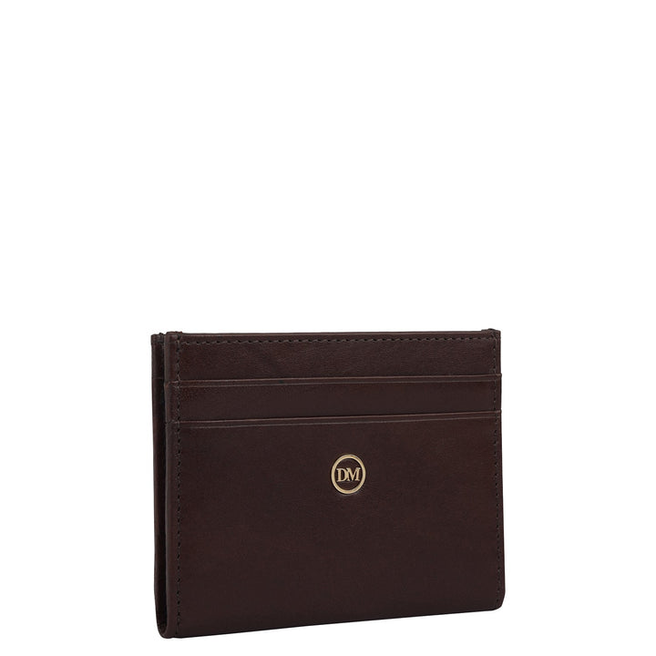 12 Slots Leather Card Case - Brown