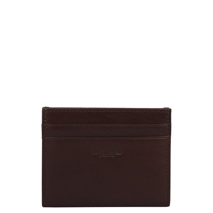 12 Slots Leather Card Case - Brown