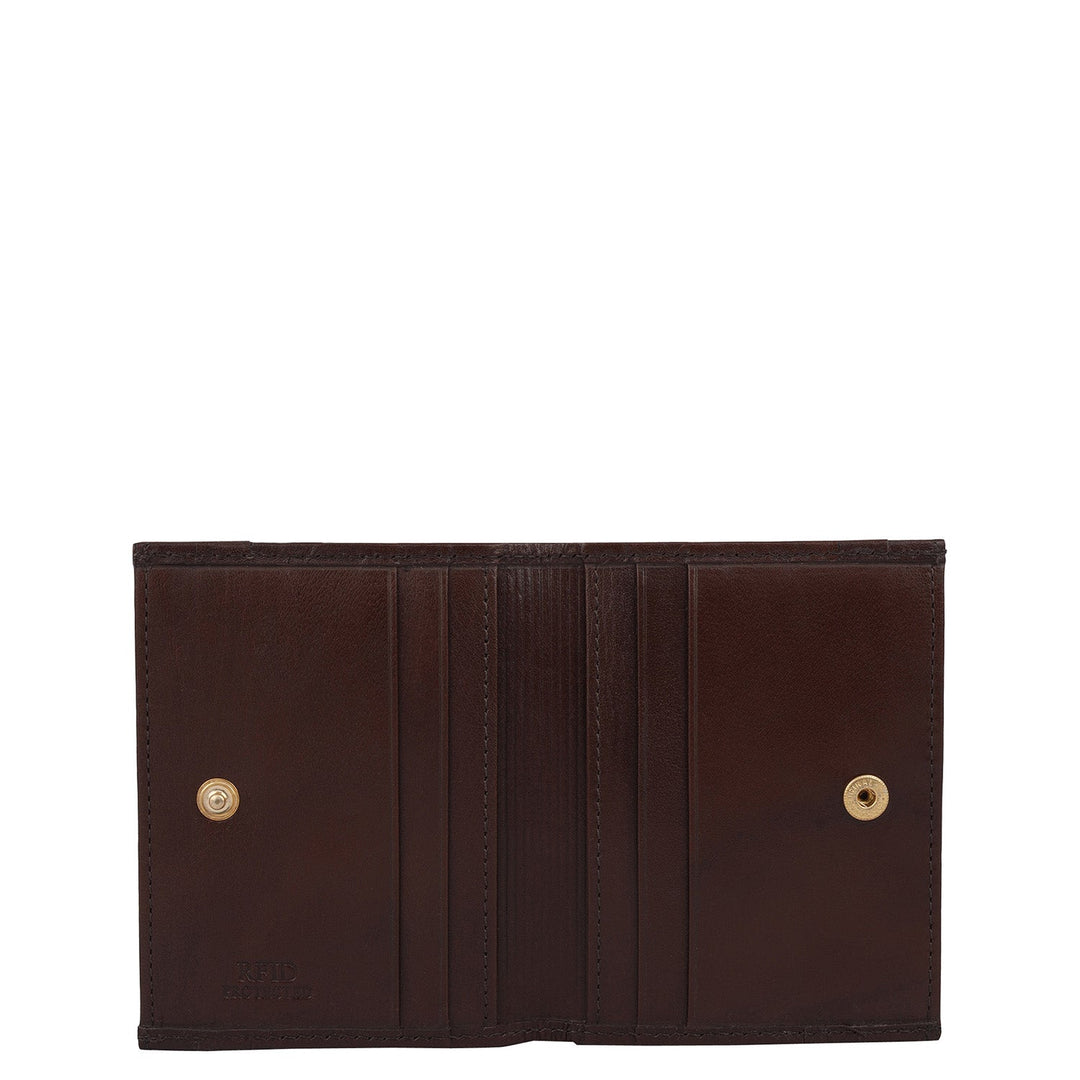 12 Slots Leather Card Case - Brown