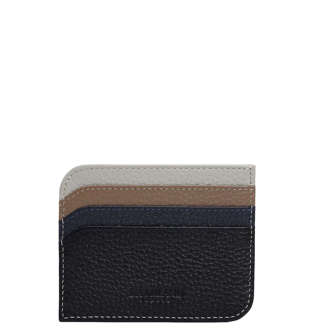 7 Slots Leather Card Case - Black