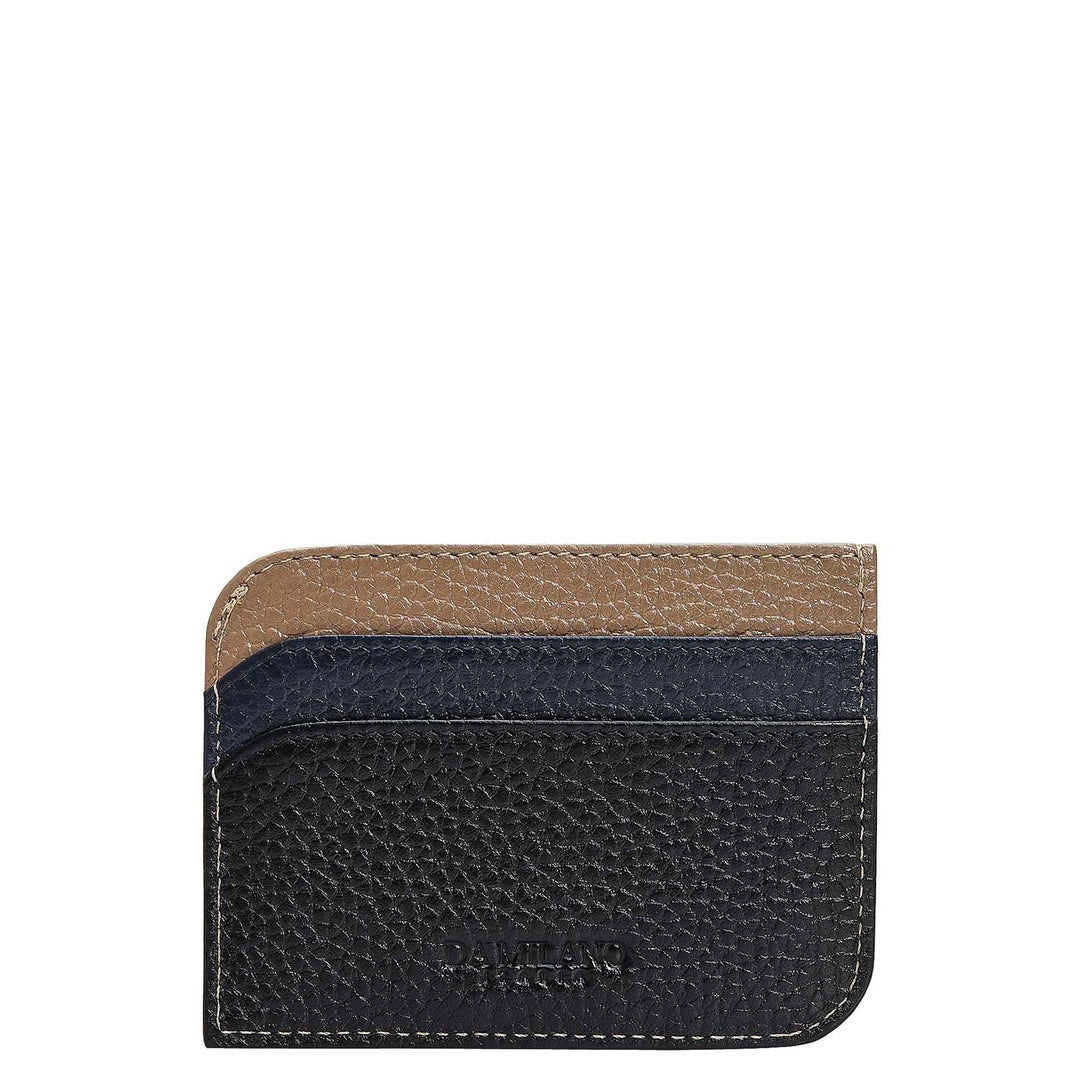 5 Slots Leather Card Case - Black