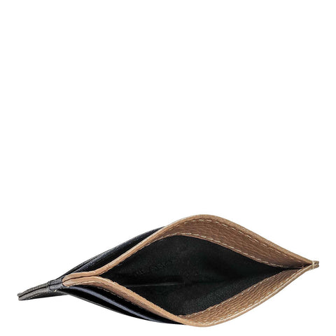 5 Slots Leather Card Case - Black