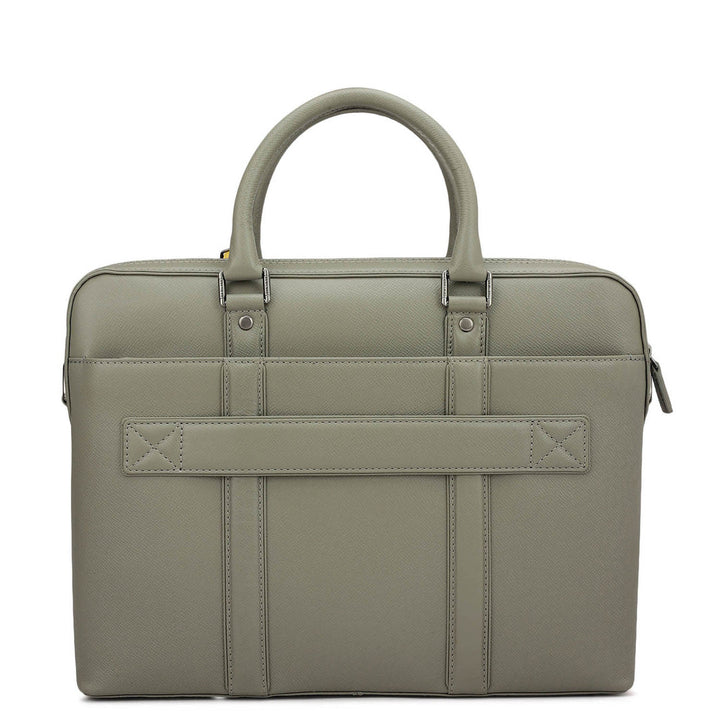 Franzy Leather Laptop Bag - Stone Grey