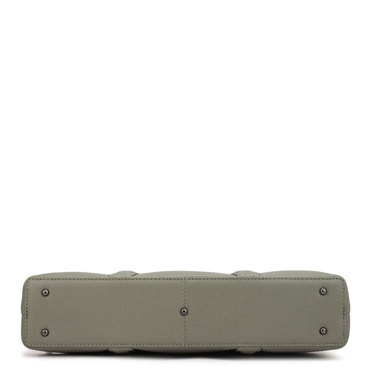 Franzy Leather Laptop Bag - Stone Grey
