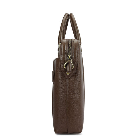 Franzy Leather Laptop Bag - Walnut