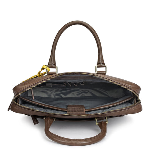 Franzy Leather Laptop Bag - Walnut